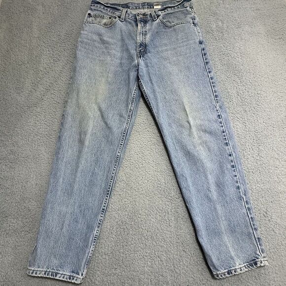 Vintage‎ LEVI'S 586 Distressed  Denim Blue Jeans Relaxed Straight Leg W34 L30 - Picture 4 of 13